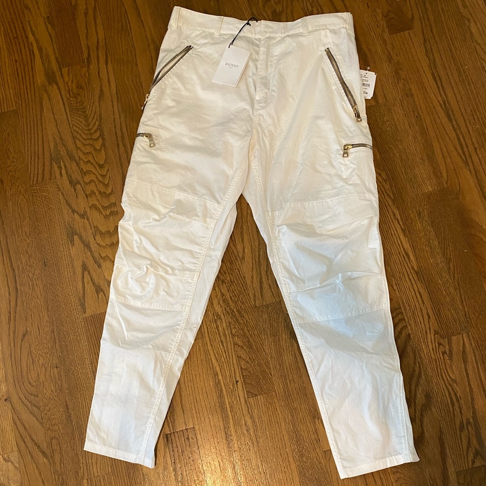 Balmain white cargo pants